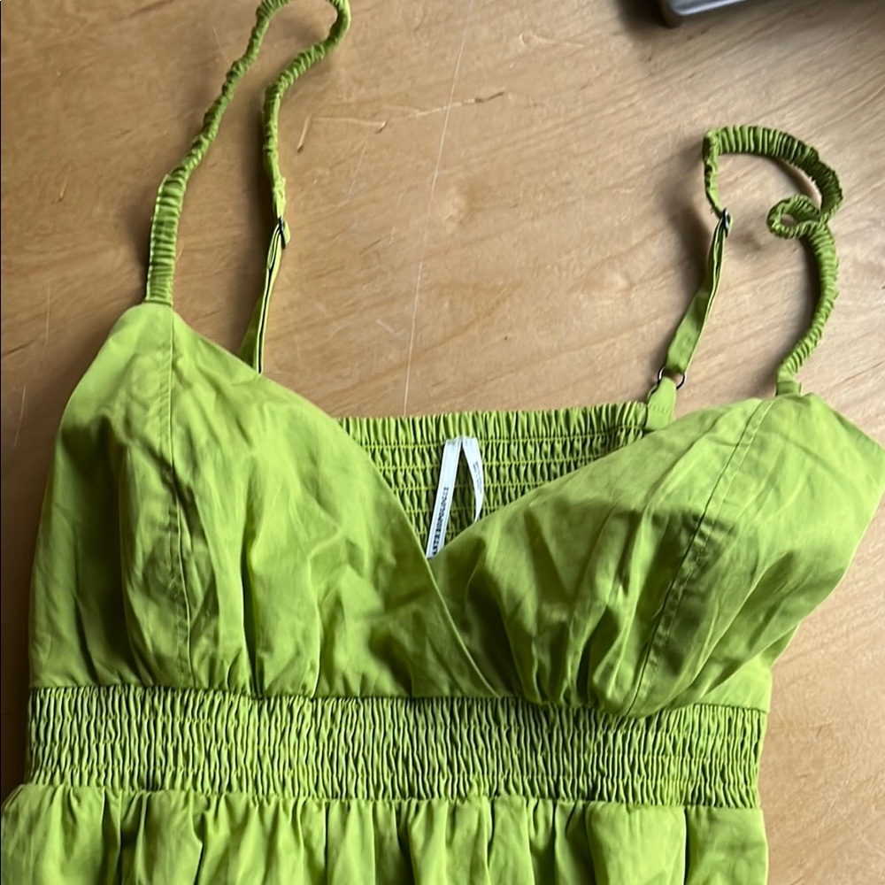 NWT Anthropologie Lime Green Maxi Dress
